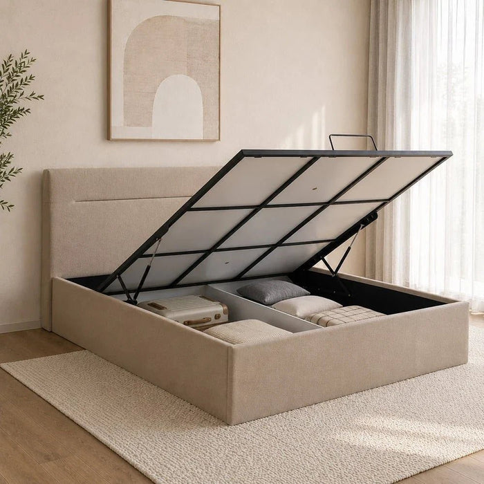 Hendrix 180x200 King Bed with Hydraulic Storage-With 2-Year Warranty Danube Home