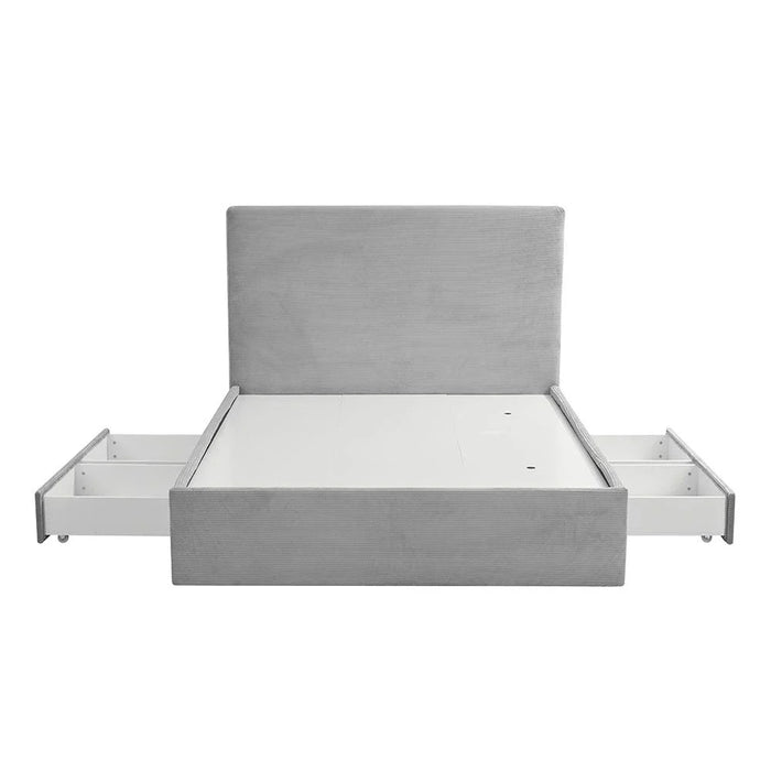 Wesley 150x200 Queen Bed with 4 Drawers-Dark Grey-With 2-Year Warranty
