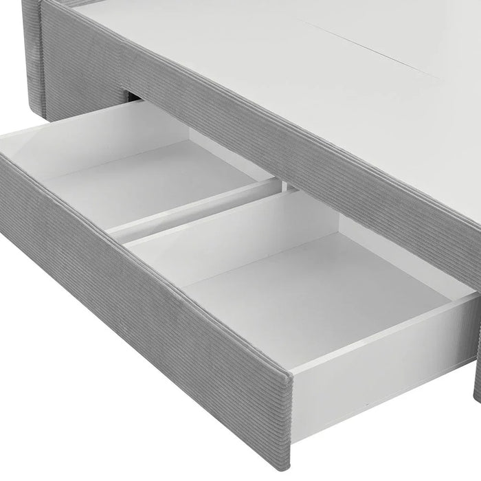 Wesley 150x200 Queen Bed with 4 Drawers-Dark Grey-With 2-Year Warranty
