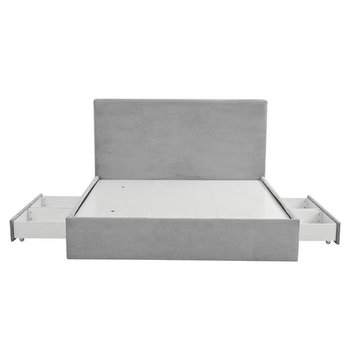 Wesley 180x200 King Bed with 4 Drawers-Dark Grey-With 2-Year Warranty