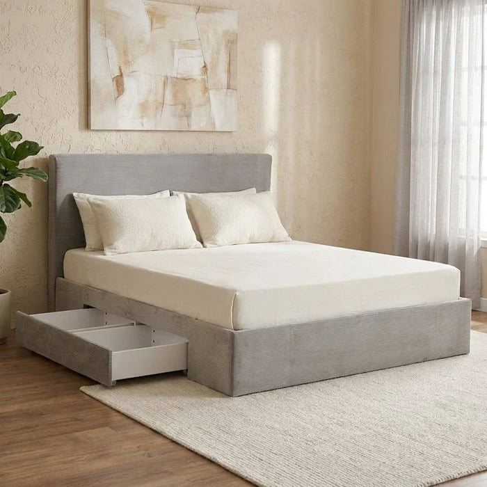 Wesley 180x200 King Bed with 4 Drawers-Dark Grey-With 2-Year Warranty