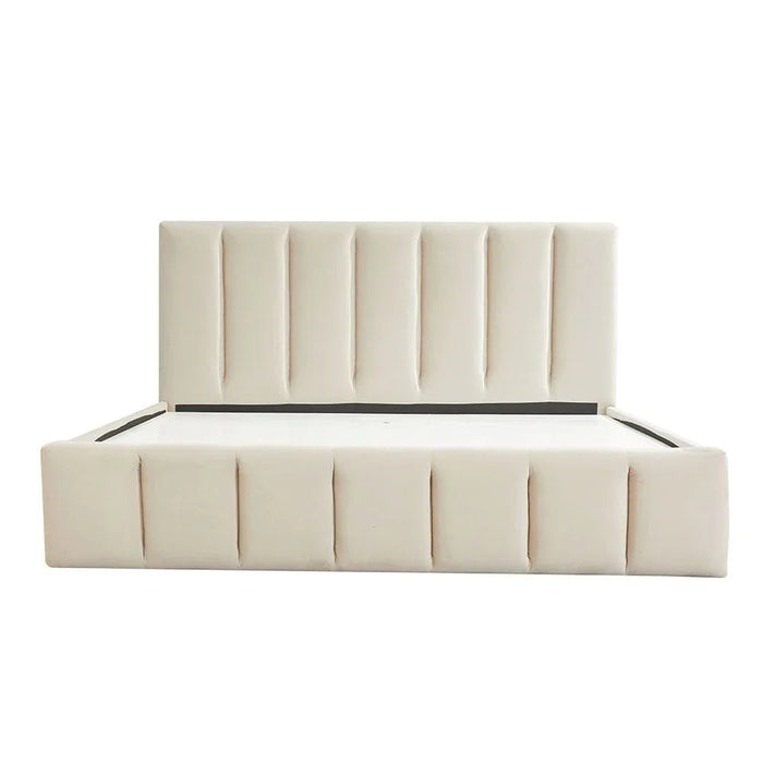 Vista 150x200 Queen Bed with 4 Drawers-Light Beige-With 2-Year Warranty