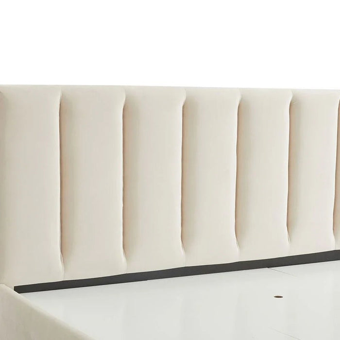 Vista 150x200 Queen Bed with 4 Drawers-Light Beige-With 2-Year Warranty