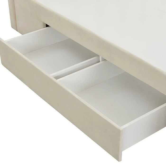 Vista 150x200 Queen Bed with 4 Drawers-Light Beige-With 2-Year Warranty