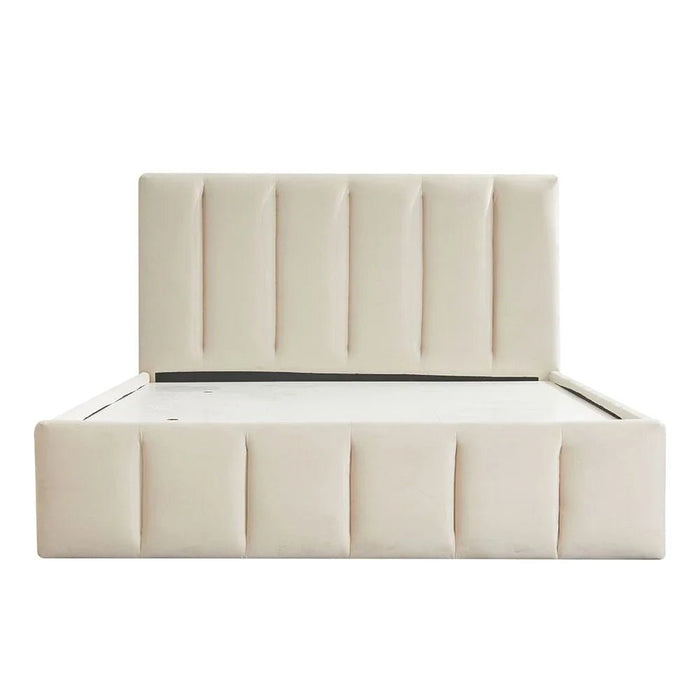 Vista 180x200 King Bed with 4 Drawers-Light Beige-With 2-Year Warranty