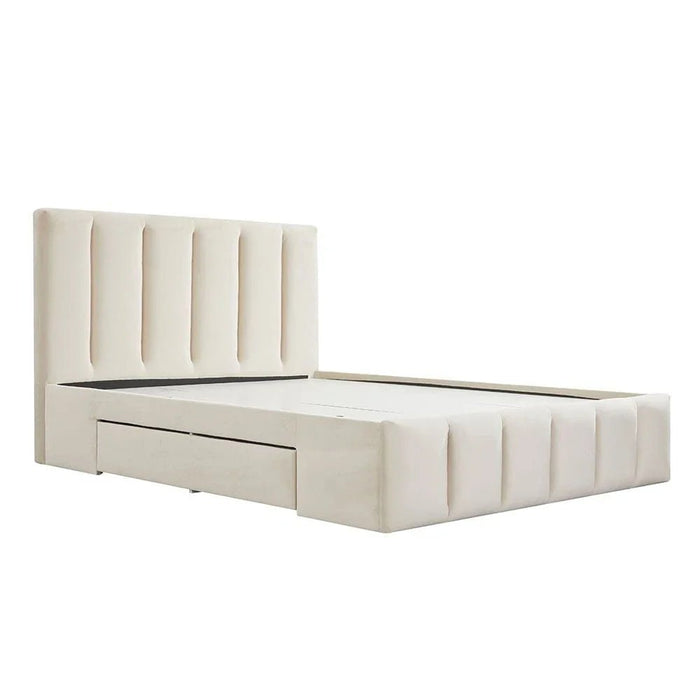Vista 180x200 King Bed with 4 Drawers-Light Beige-With 2-Year Warranty