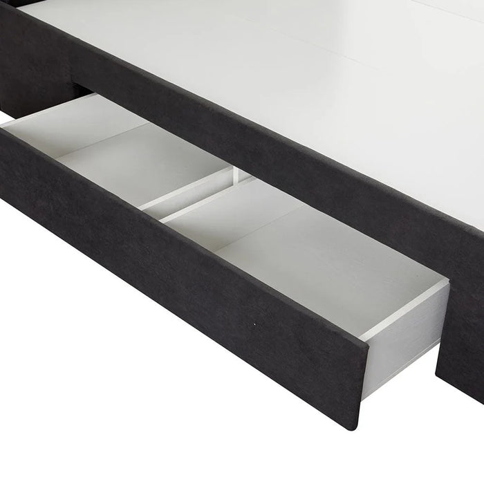 Vista 150x200 Queen Bed with 4 Drawers-Black-With 2-Year Warranty