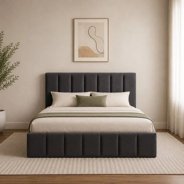 Vista 180x200 King Bed with 4 Drawers-Black-With 2-Year Warranty