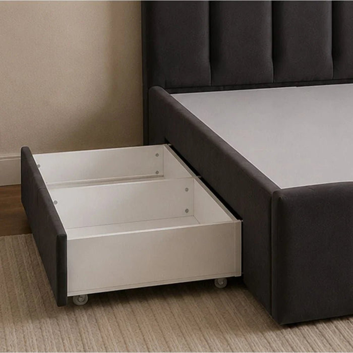 Vista 180x200 King Bed with 4 Drawers-Black-With 2-Year Warranty