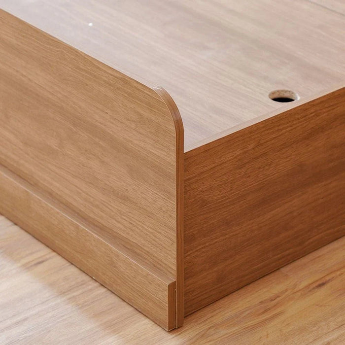 Zirco 150X200 Queen Bed with Storage-Brown Oak-With 2-Year Warranty