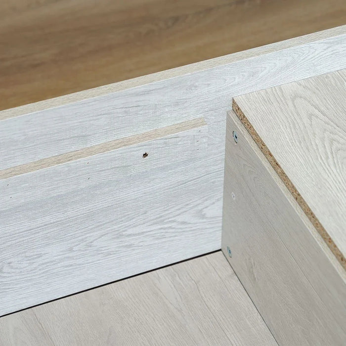 Zirco 180x200 King Bed with Storage-White Oak-With 2-Year Warranty
