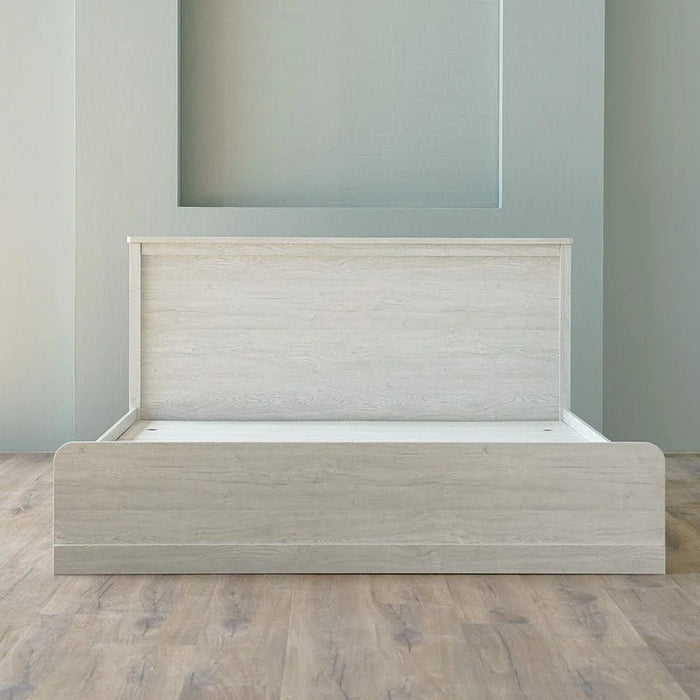 Zirco 180x200 King Bed with Storage-White Oak-With 2-Year Warranty