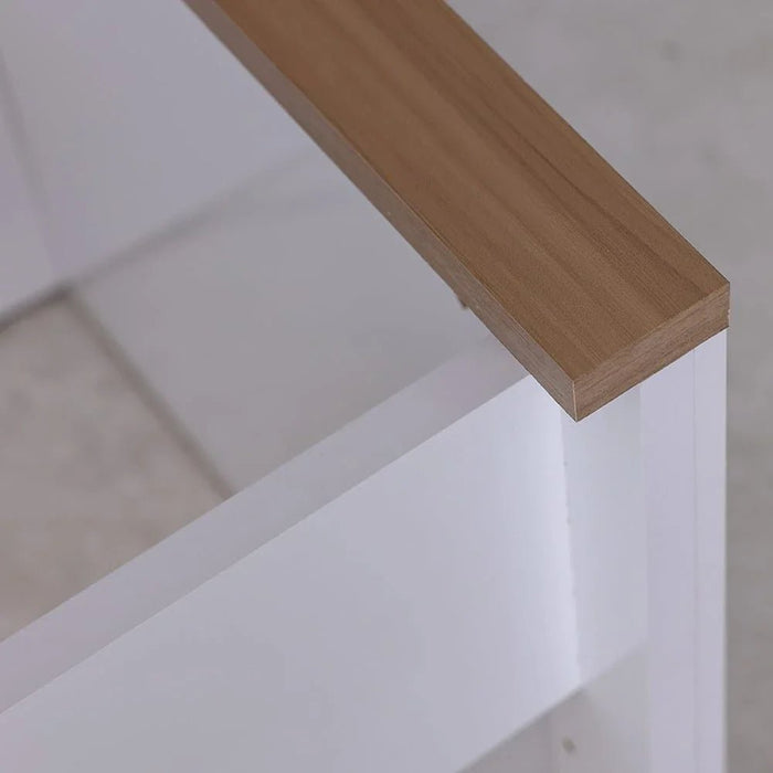 Pera 180x200 King Bed-White/Light Oak-With 2-Year Warranty