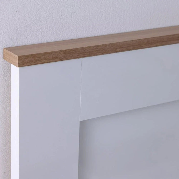 Pera 180x200 King Bed-White/Light Oak-With 2-Year Warranty