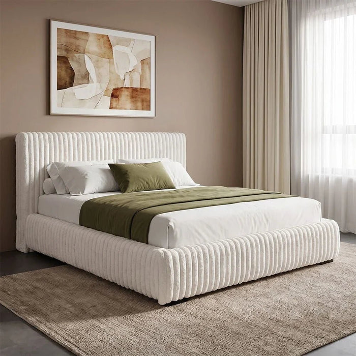 Fritz 180x200 King Bed-Cream-With 2-Year Warranty