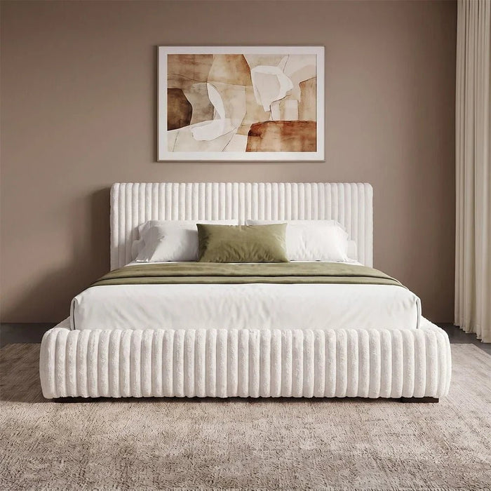 Fritz 180x200 King Bed-Cream-With 2-Year Warranty