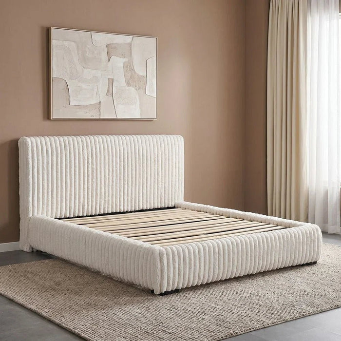 Fritz 180x200 King Bed-Cream-With 2-Year Warranty
