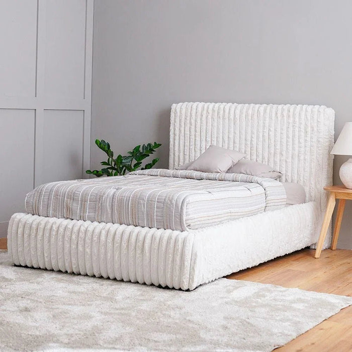 Fritz 150x200 Queen Bed-Cream-With 2-Year Warranty