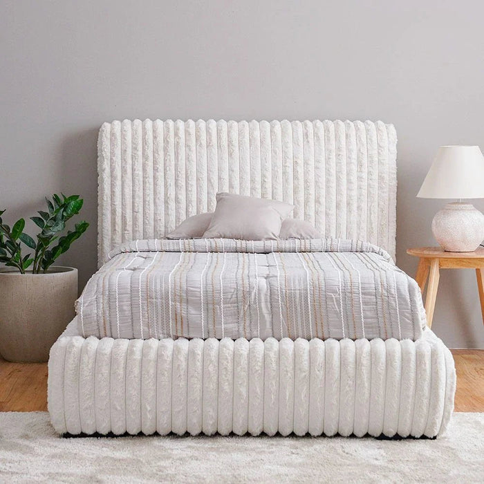 Fritz 150x200 Queen Bed-Cream-With 2-Year Warranty