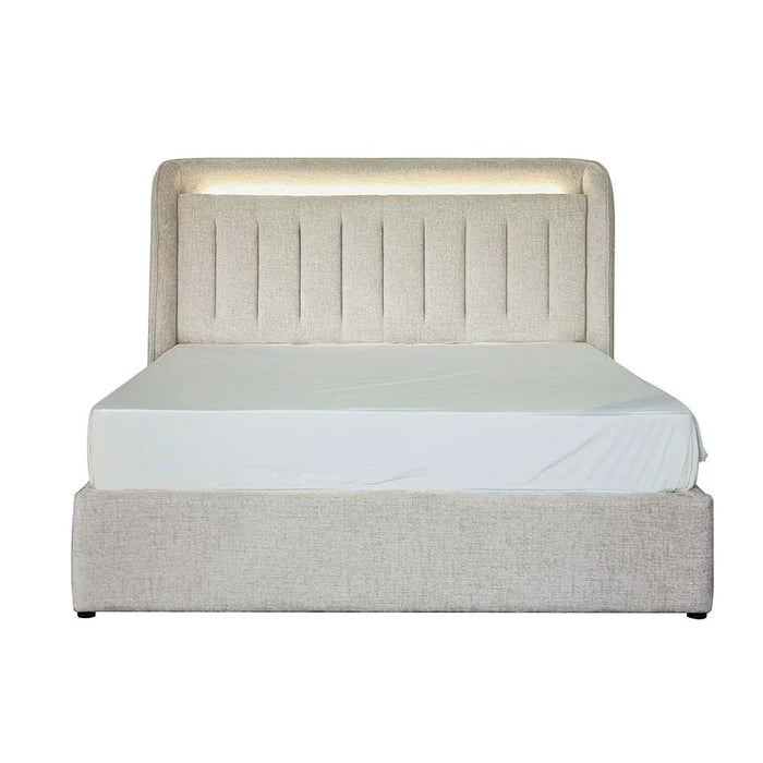 Santelmo 180x200 King Bed with LED Lights-Beige-With 2-Year Warranty