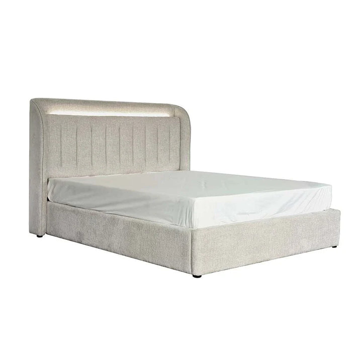 Santelmo 180x200 King Bed with LED Lights-Beige-With 2-Year Warranty