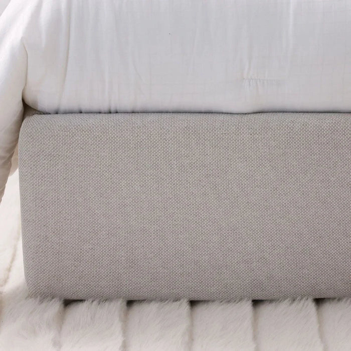 Frazer 180x200 Upholstered King Bed-White/Natural Oak-With 2-Year Warranty