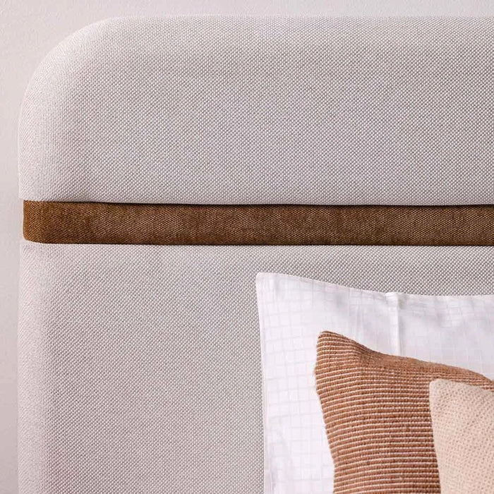 Frazer 180x200 Upholstered King Bed-White/Natural Oak-With 2-Year Warranty