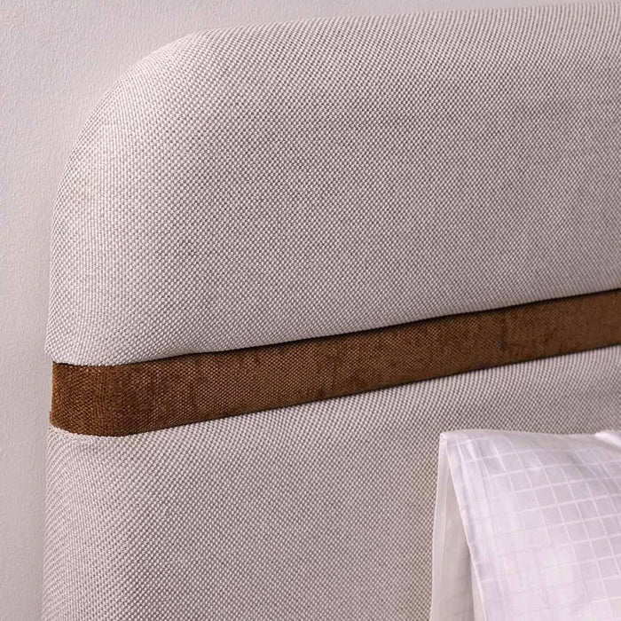 Frazer 180x200 Upholstered King Bed-White/Natural Oak-With 2-Year Warranty