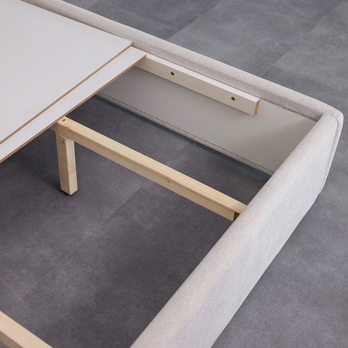 Frazer 180x200 Upholstered King Bed-White/Natural Oak-With 2-Year Warranty