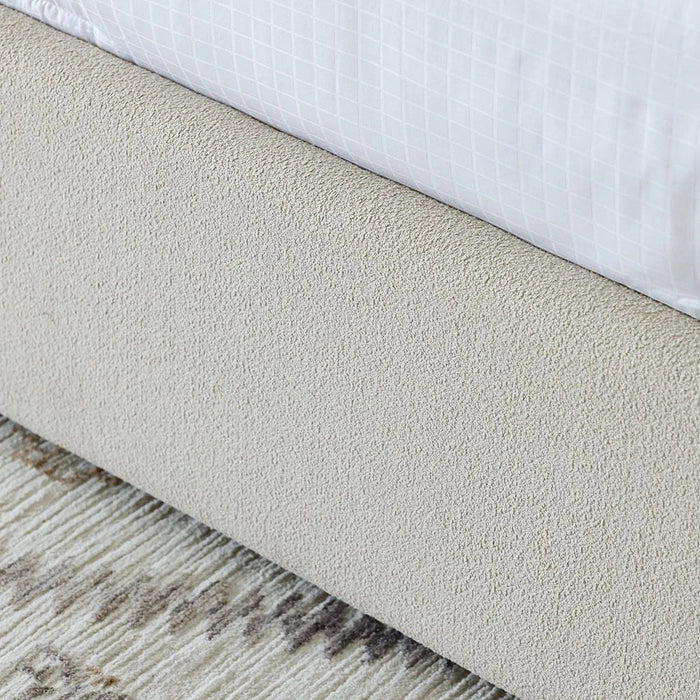 Barney 180x200 Upholstered King Bed-Beige/Brown-With 2-Year Warranty