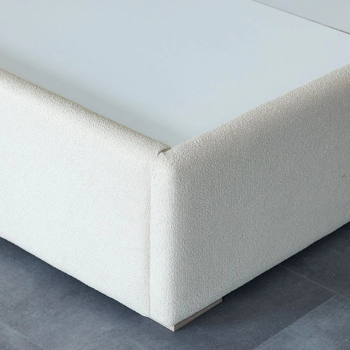 Barney 180x200 Upholstered King Bed-Beige/Brown-With 2-Year Warranty
