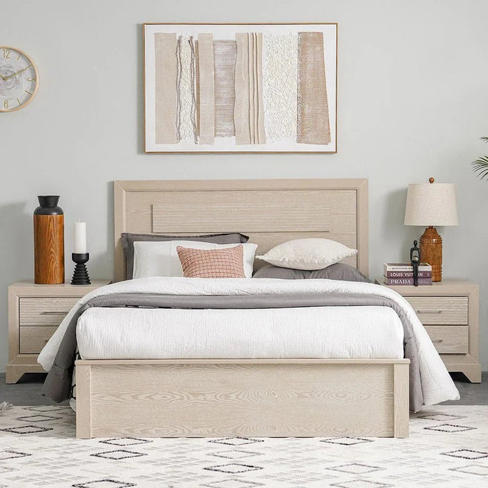Ryan 150x200 Queen Bed-Antique Grey Ash Veneer-With 2-Year Warranty