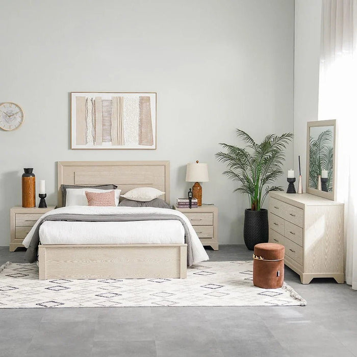 Ryan 150x200 Queen Bed-Antique Grey Ash Veneer-With 2-Year Warranty