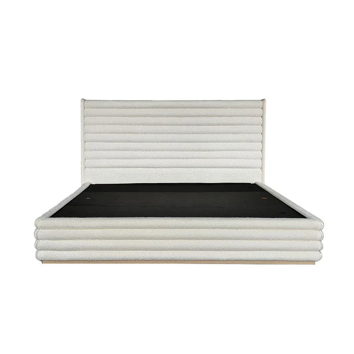 Brita 180X200 Upholstered King Bed-Off White/Beige