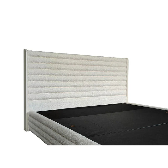 Brita 180X200 Upholstered King Bed-Off White/Beige
