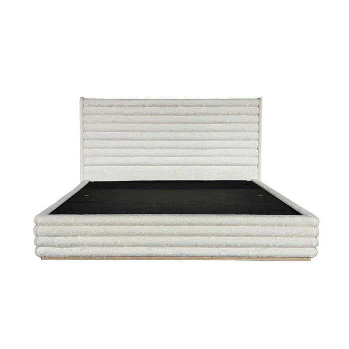 Brita 150x200 Upholstered Queen Bed-Off White/Beige-With 2-Year Warranty