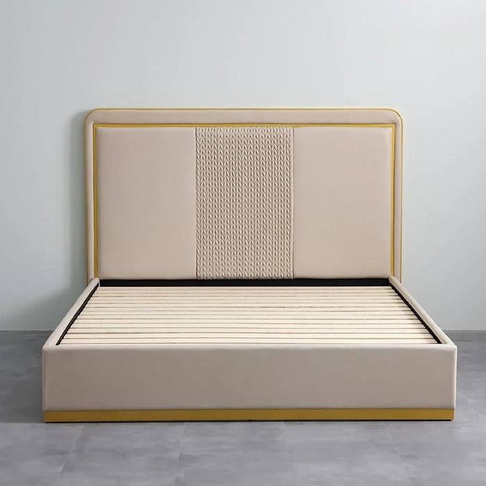 Margaret 180x200 King Bed-Beige/Gold-With 2-Year Warranty