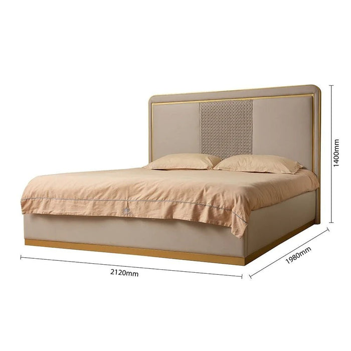 Margaret 180x200 King Bed-Beige/Gold-With 2-Year Warranty
