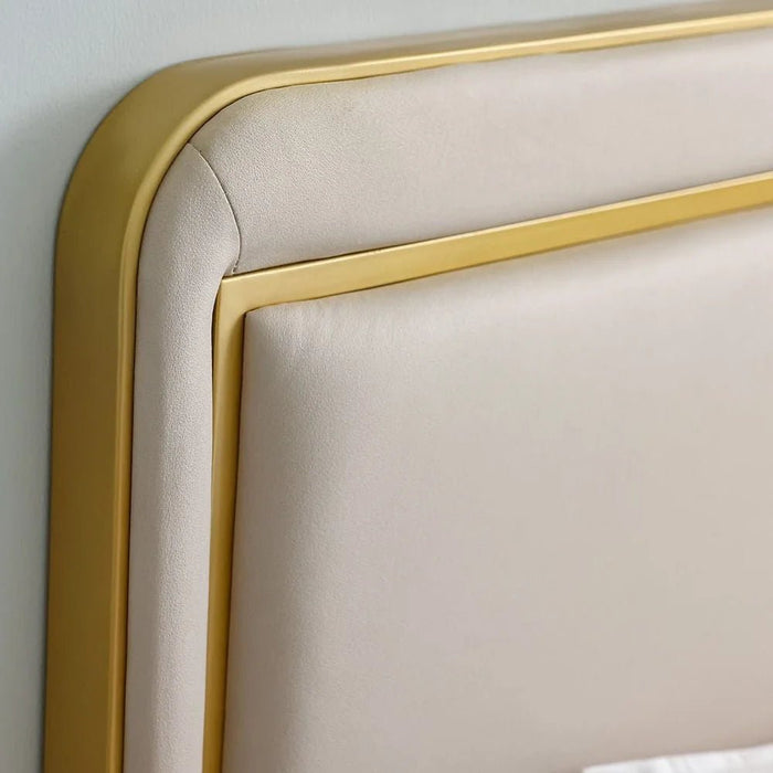 Margaret 180x200 King Bed-Beige/Gold-With 2-Year Warranty
