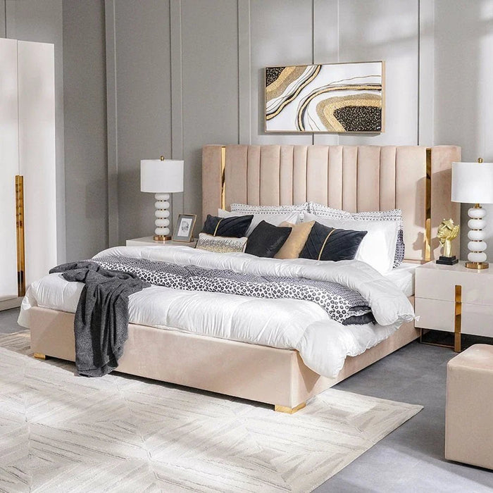 New Poliana 200x200 Super King Bed-Beige-With 2-Year Warranty