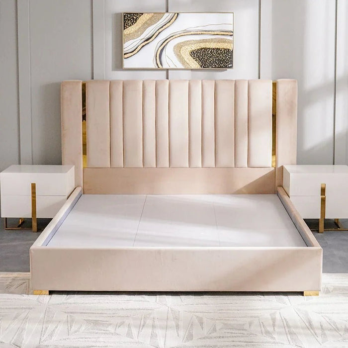 New Poliana 200x200 Super King Bed-Beige-With 2-Year Warranty