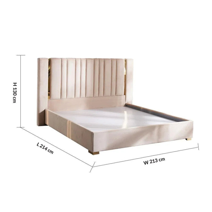 New Poliana 200x200 Super King Bed-Beige-With 2-Year Warranty