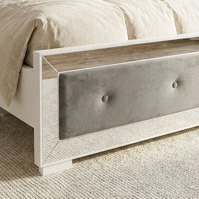 Ezekiel 200x200 Super King Bed - White/Silver - With 2-Year Warranty