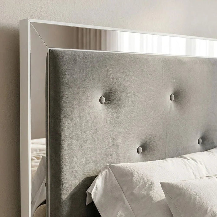 Ezekiel 200x200 Super King Bed - White/Silver - With 2-Year Warranty