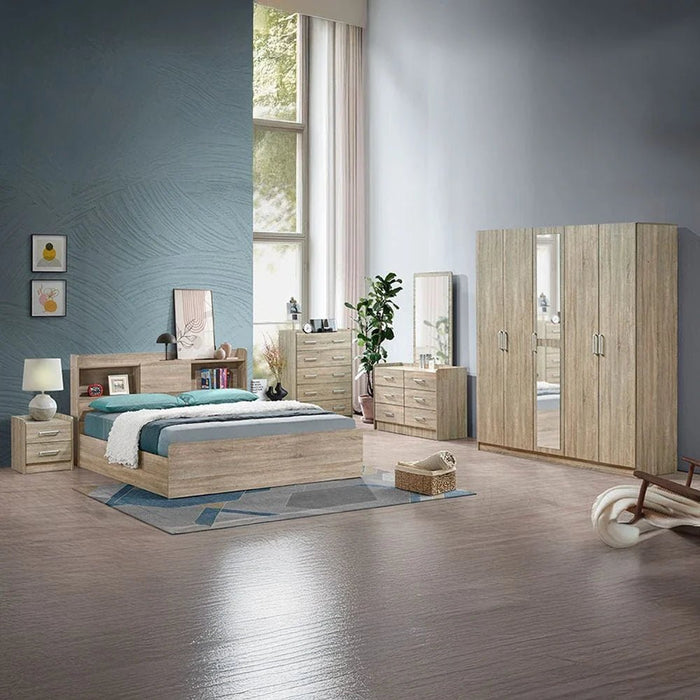 Supreme 160x200 Queen Bed-French Sonoma Oak-With 2-Year Warranty