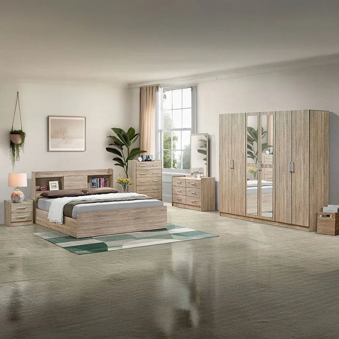 Supreme 160x200 Queen Bed-French Sonoma Oak-With 2-Year Warranty