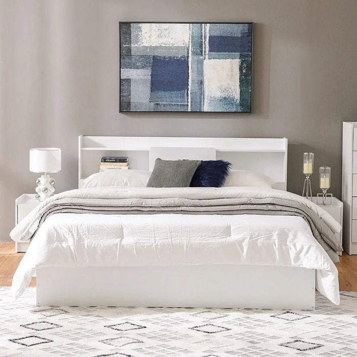 Supreme 180x200 King Bed-White-With 2-Year Warranty