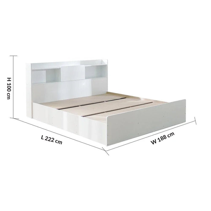Supreme 180x200 King Bed-White-With 2-Year Warranty