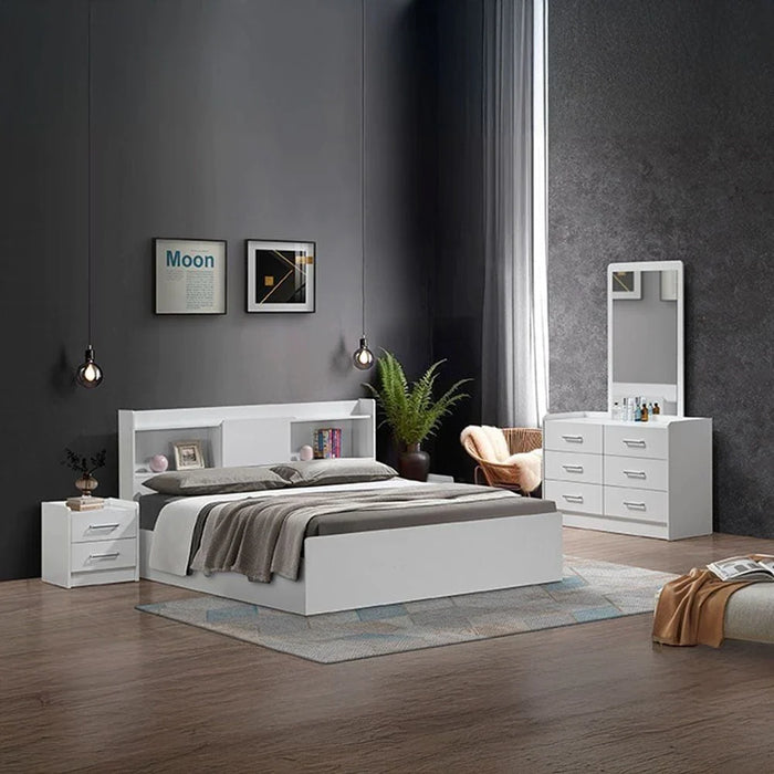 Supreme 180x200 King Bed-White-With 2-Year Warranty