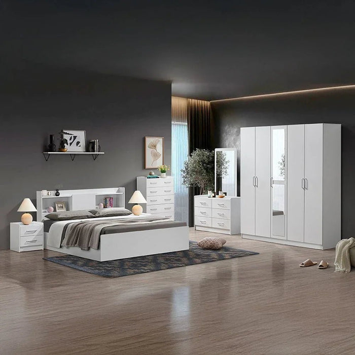 Supreme 180x200 King Bed-White-With 2-Year Warranty